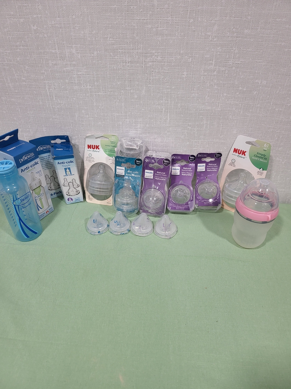 NUK Baby Bottle Nipple and Feeding Set - Clear & Pink